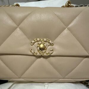Chanel Classic Beige Quilted Shoulder Bag